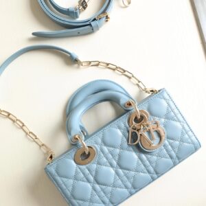 Túi Dior Lady D-Joy Bag Horizon Blue Cannage Lambskin