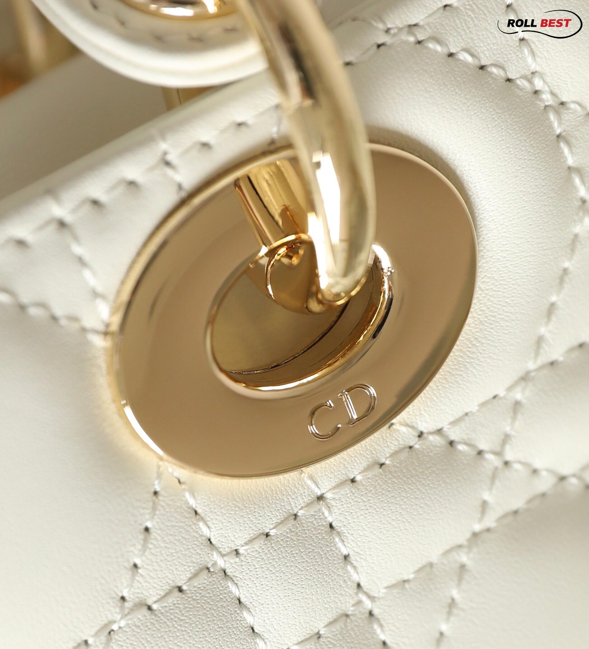 Túi Dior Lady D-JOY chain Bag Lambskin White