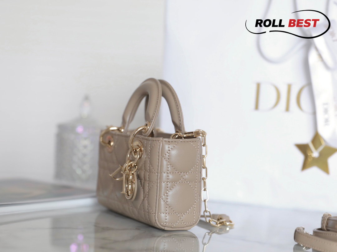 Túi Dior Lady D-Joy Micro Bag Caramel Beige Cannage Lambskin