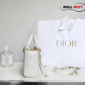 Túi Dior Lady D-Joy Micro Bag Lambskin White Sliver