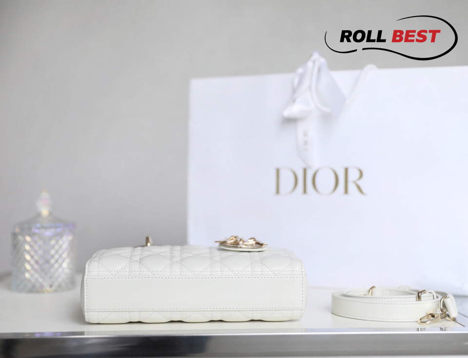 Túi Dior Lady D-Joy Micro Bag Lambskin White Sliver