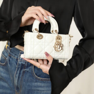 Túi Dior Lady D-Joy Micro Bag White Latte Lambskin