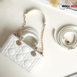 Túi Dior Lady D-Joy Micro Bag White Latte Lambskin