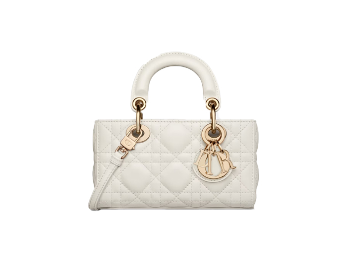 Túi Dior Lady D-Joy Micro Bag White Latte Lambskin