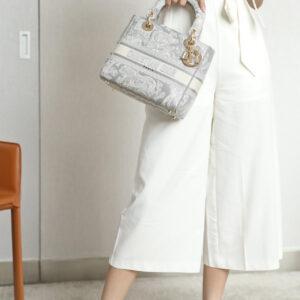 Túi Dior Lady D-Lite Bag Gray Toile de Jouy Reverse Embroidery Medium