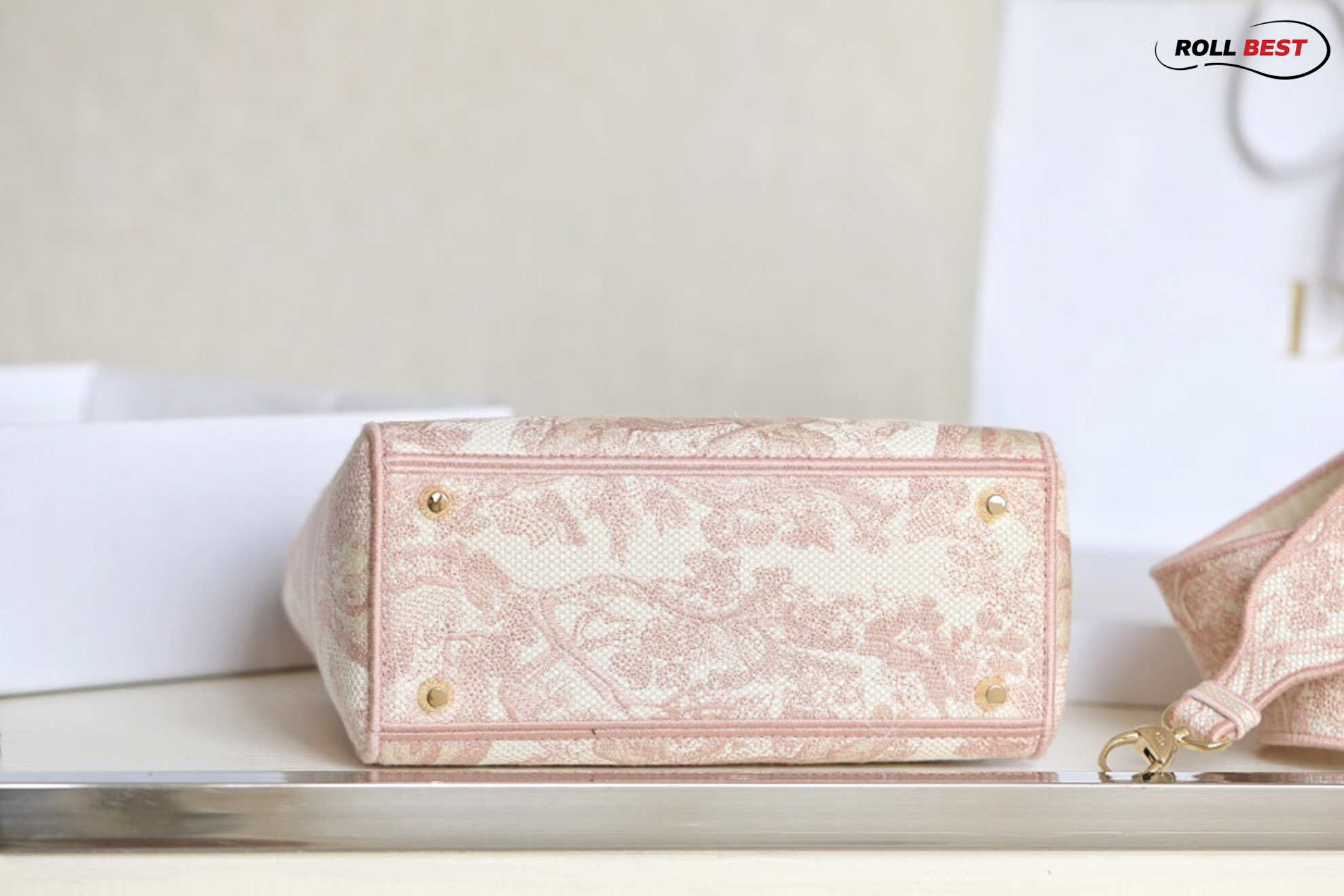 Túi Dior Lady D-Lite Bag Pink Toile de Jouy Embroidery Medium