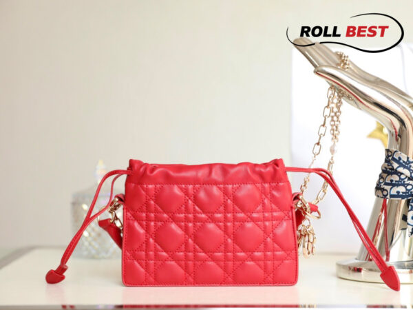 Túi Dior Lady Drawstring Red Mini Bag