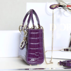 Túi Dior Lady Skin Crocodile Purple Mini