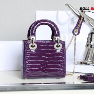 Túi Dior Lady Skin Crocodile Purple Mini