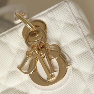 Túi Dior Lambskin Lady Dior Ivory White Gold Hardware