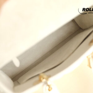 Túi Dior Lambskin Lady Dior Ivory White Gold Hardware