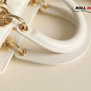 Túi Dior Lambskin Lady Dior Ivory White Gold Hardware