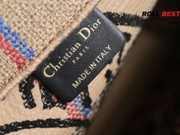 Túi Dior Medium Book Tote ‘Beige Jute Canvas Embroidered’