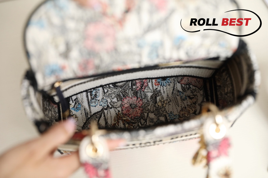 Túi Dior Medium Lady D-Lite Bag Multicolor Mille Fleurs Embroidery