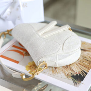 Túi Dior Saddle Mini Bag White And Gold