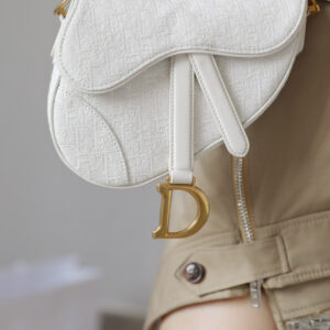 Túi Dior Saddle Mini Bag White And Gold