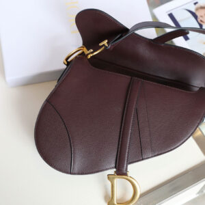 Túi Dior Saddle Plum Brown Calf Bordeaux