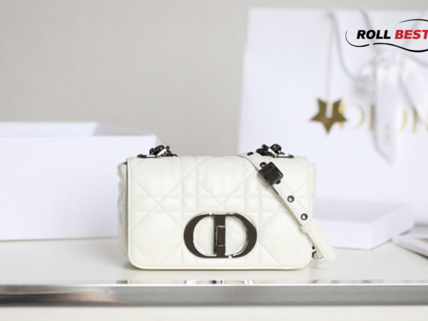 Túi Dior Small Dior Caro Bag Latte Quilted Macrocannage Calfskin Women