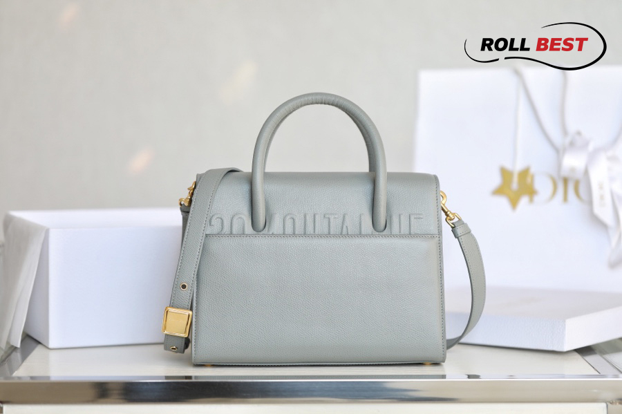 Túi Dior ST Honore Tote Latte Grained Calfskin-Blue