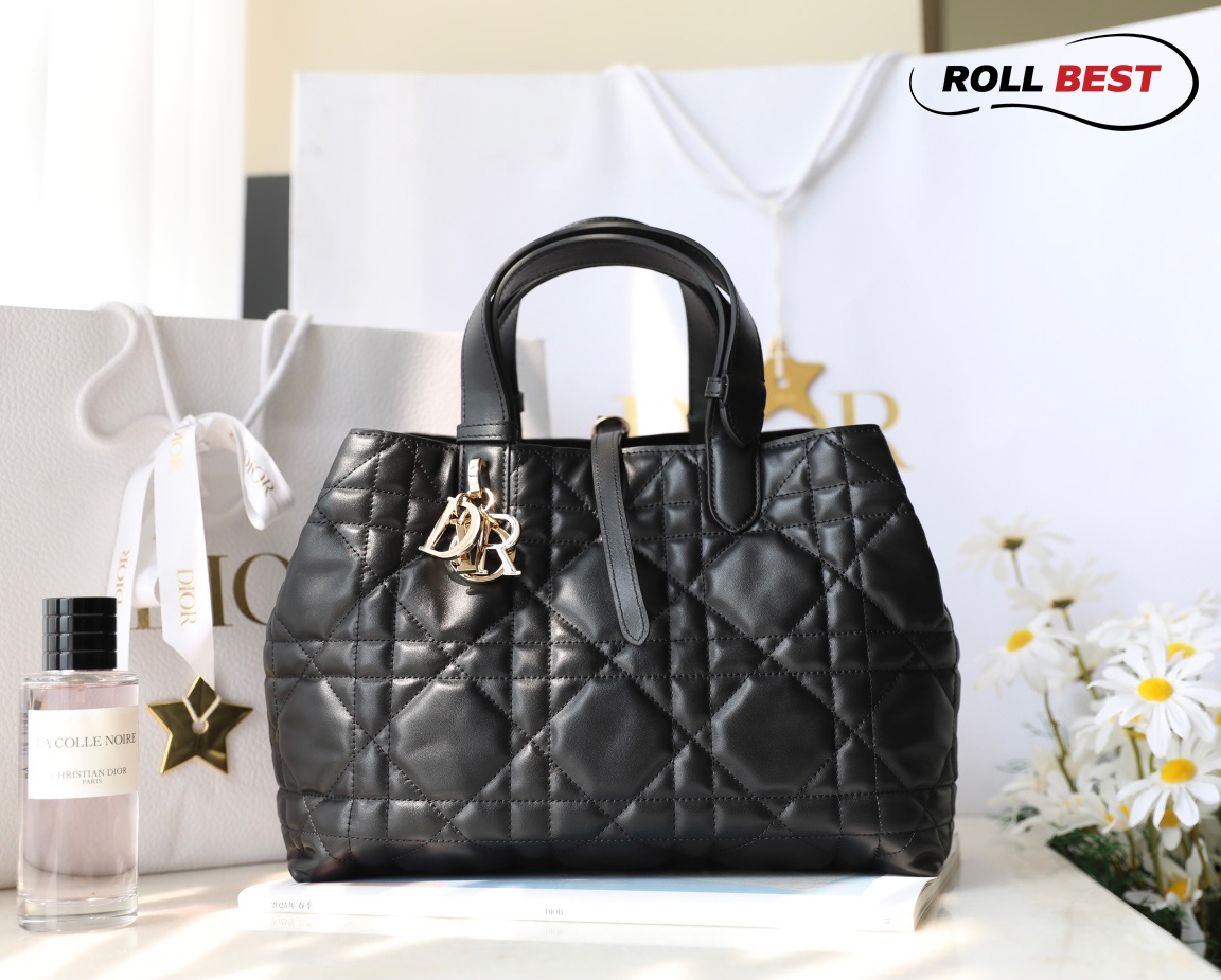 Túi Dior Toujours Bag Black Macrocannage Calfskin