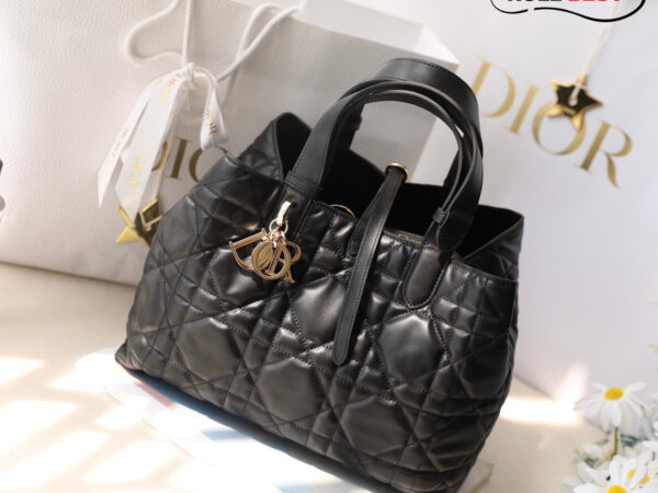 Túi Dior Toujours Bag Black Macrocannage Calfskin