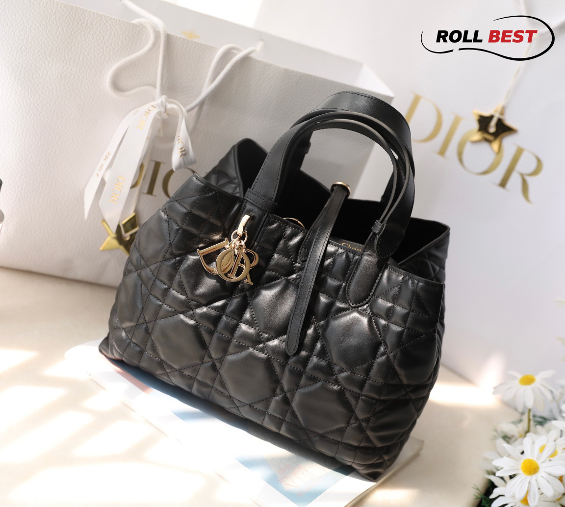 Túi Dior Toujours Bag Black Macrocannage Calfskin