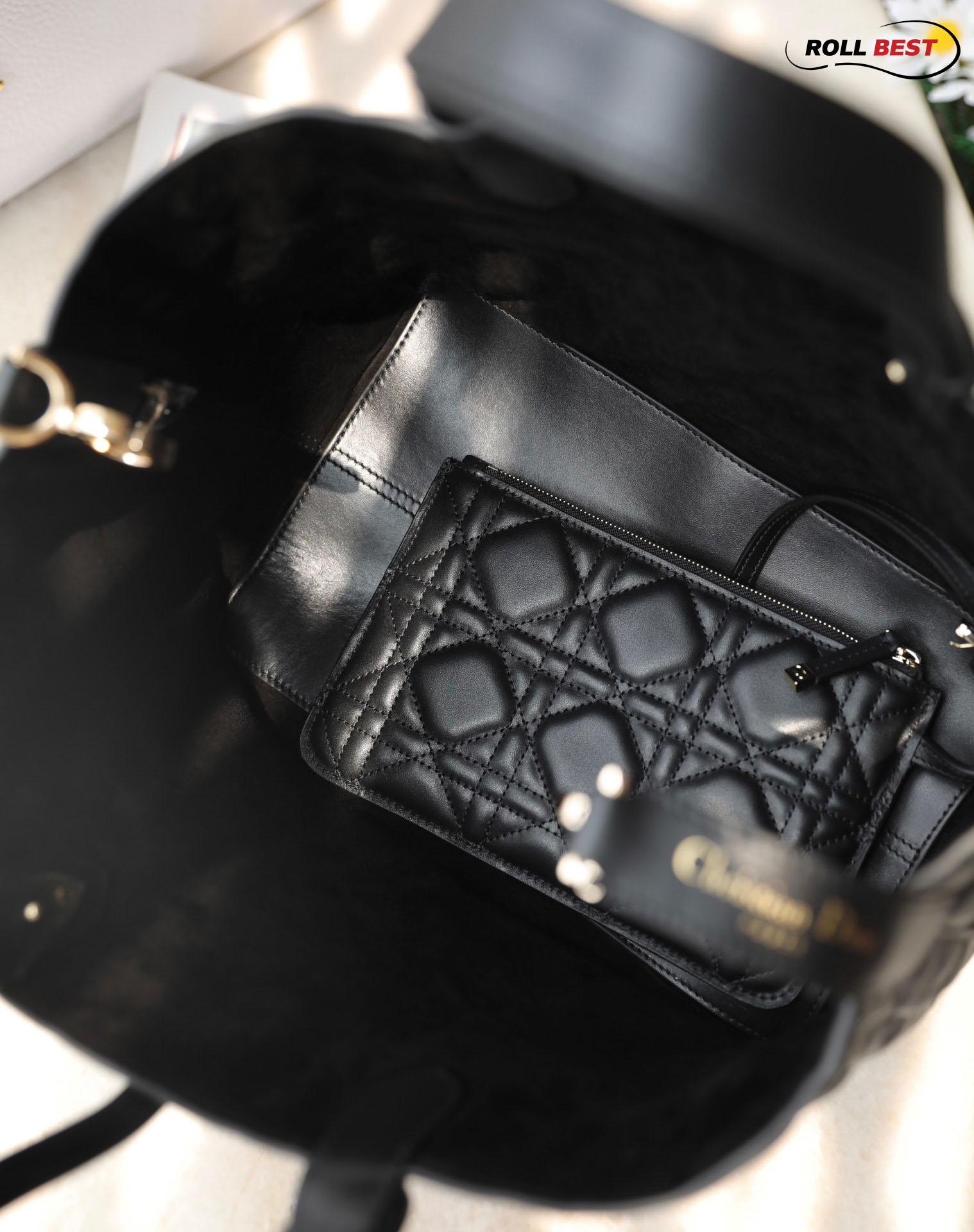 Túi Dior Toujours Bag Black Macrocannage Calfskin