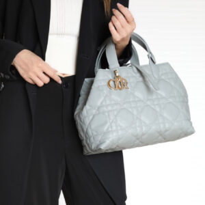 Túi Dior Toujours Bag Stone Gray Macrocannage Calfskin