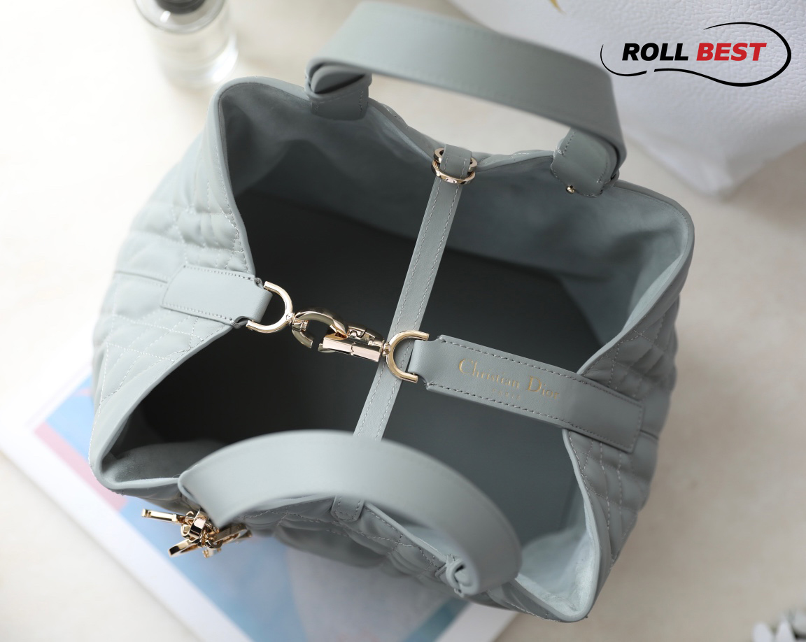 Túi Dior Toujours Bag Stone Gray Macrocannage Calfskin