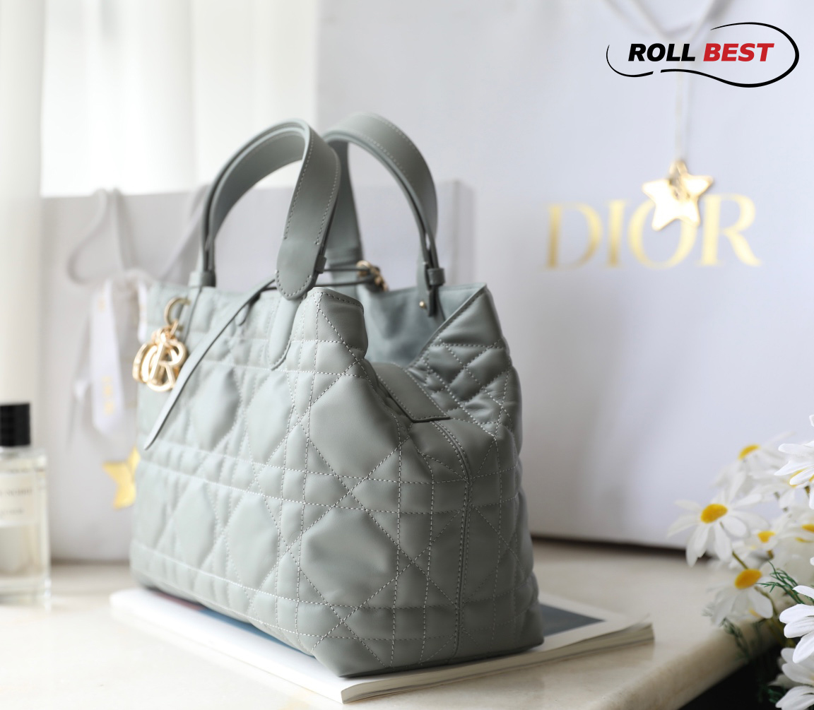 Túi Dior Toujours Bag Stone Gray Macrocannage Calfskin