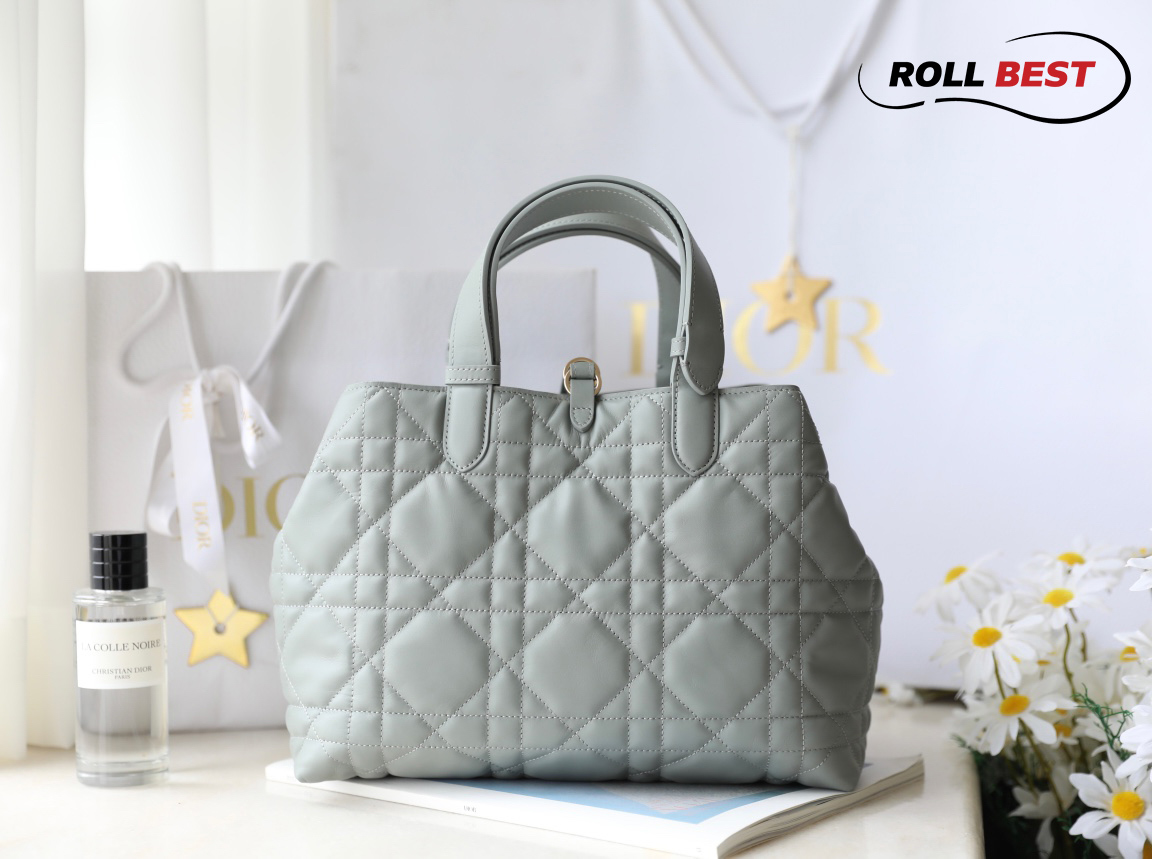 Túi Dior Toujours Bag Stone Gray Macrocannage Calfskin