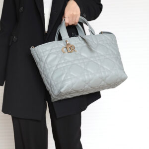 Túi Dior Toujours Bag Stone Gray Macrocannage Calfskin