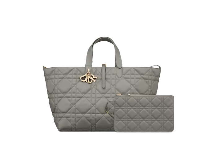 Túi Dior Toujours Bag Stone Gray Macrocannage Calfskin