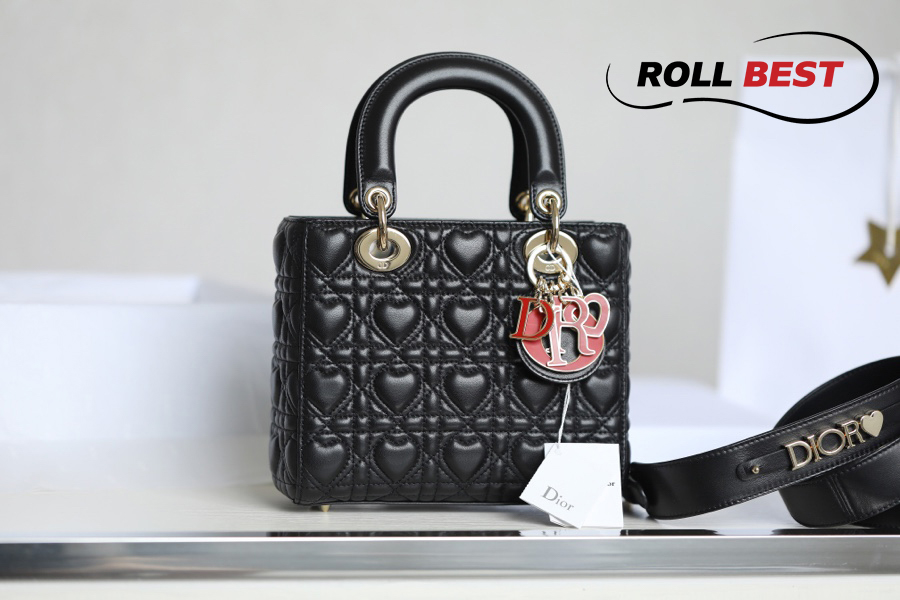 Túi Dior Women Dioramour my Abcdior Lady Dior Bag Cannage Lambskin with Heart Motif