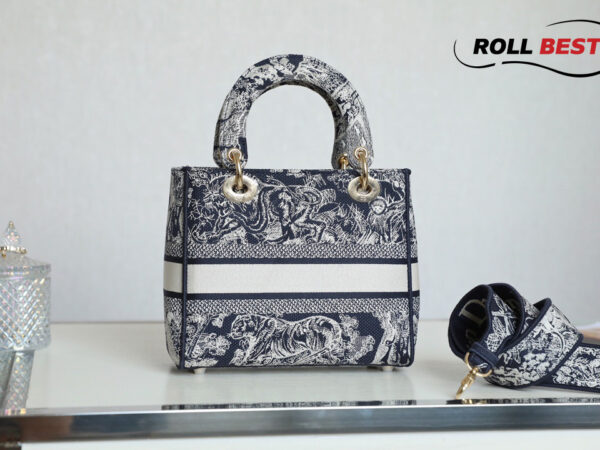 TÚI Dior Women Medium Lady D-lite Bag Blue Toile de Jouy Reverse Embroidery