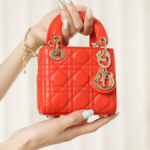 Túi Dior Women Micro Lady Dior Bag Red Cannage Lambskin