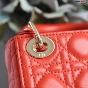 Túi Dior Women Micro Lady Dior Bag Red Cannage Lambskin