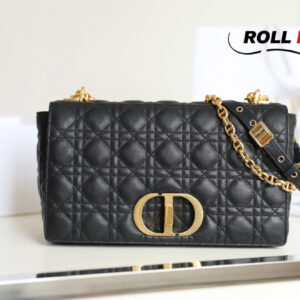 Túi Đeo Chéo Dior Medium Dior Caro Bag Black Supple Cannage Calfskin