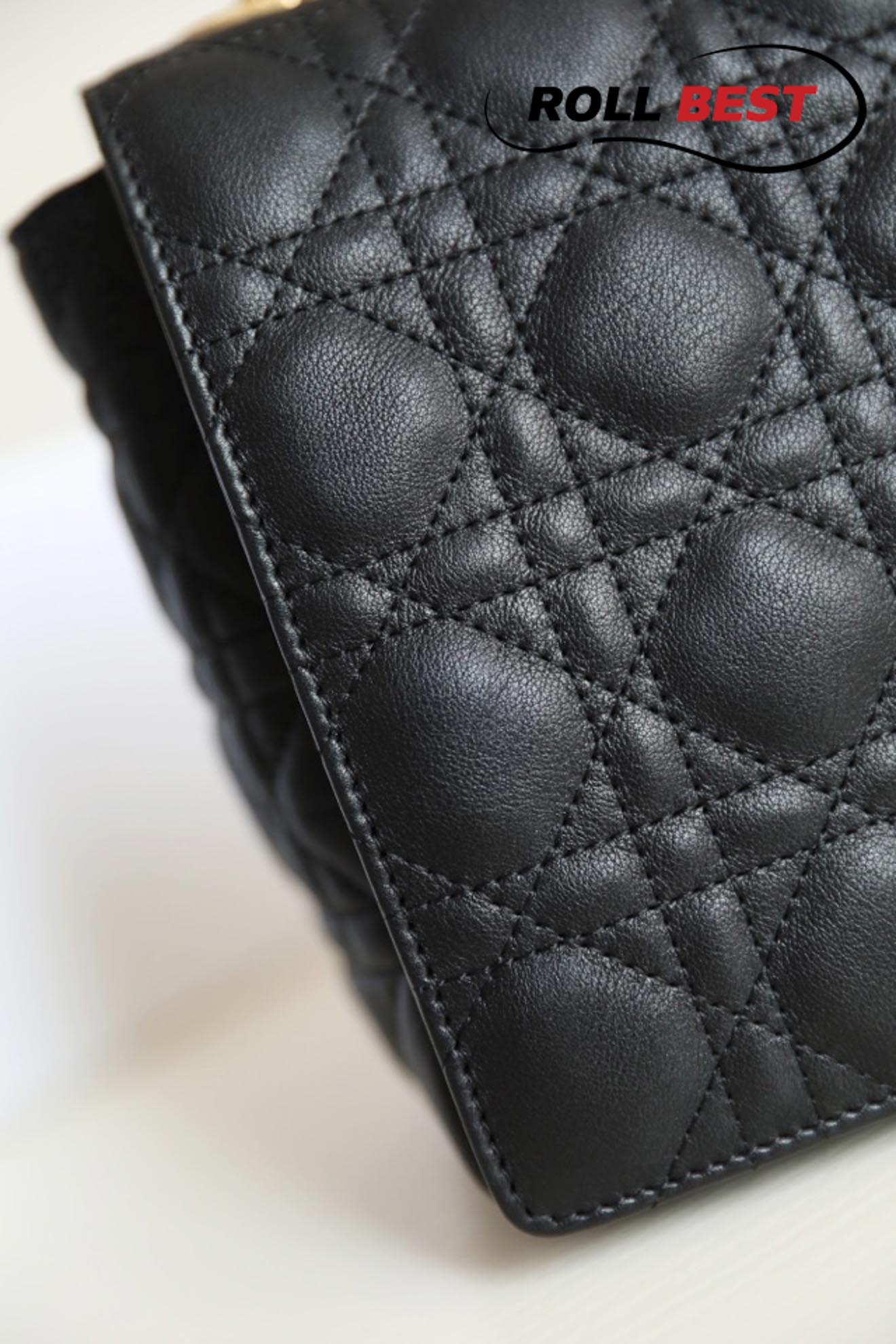 Túi Đeo Chéo Dior Medium Dior Caro Bag Black Supple Cannage Calfskin