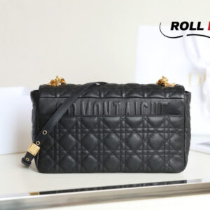 Túi Đeo Chéo Dior Medium Dior Caro Bag Black Supple Cannage Calfskin