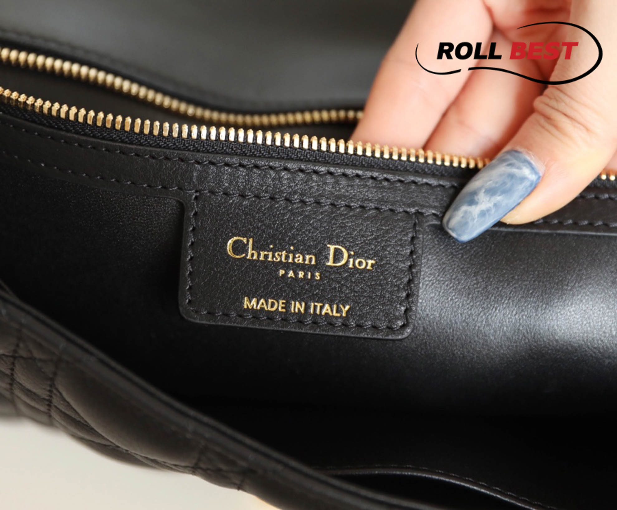 Túi Đeo Chéo Dior Medium Dior Caro Bag Black Supple Cannage Calfskin