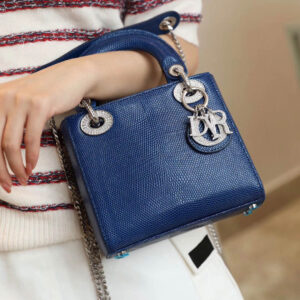 Túi Lady Dior Bag Lizard Skin Royal Blue