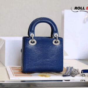 Túi Lady Dior Bag Lizard Skin Royal Blue