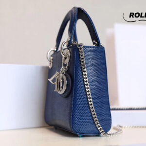 Túi Lady Dior Bag Lizard Skin Royal Blue