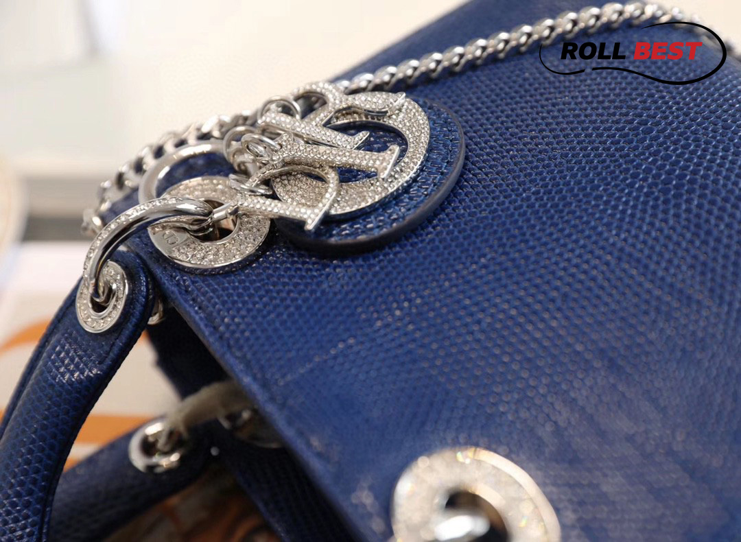 Túi Lady Dior Bag Lizard Skin Royal Blue