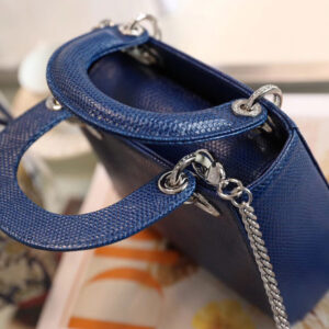 Túi Lady Dior Bag Lizard Skin Royal Blue