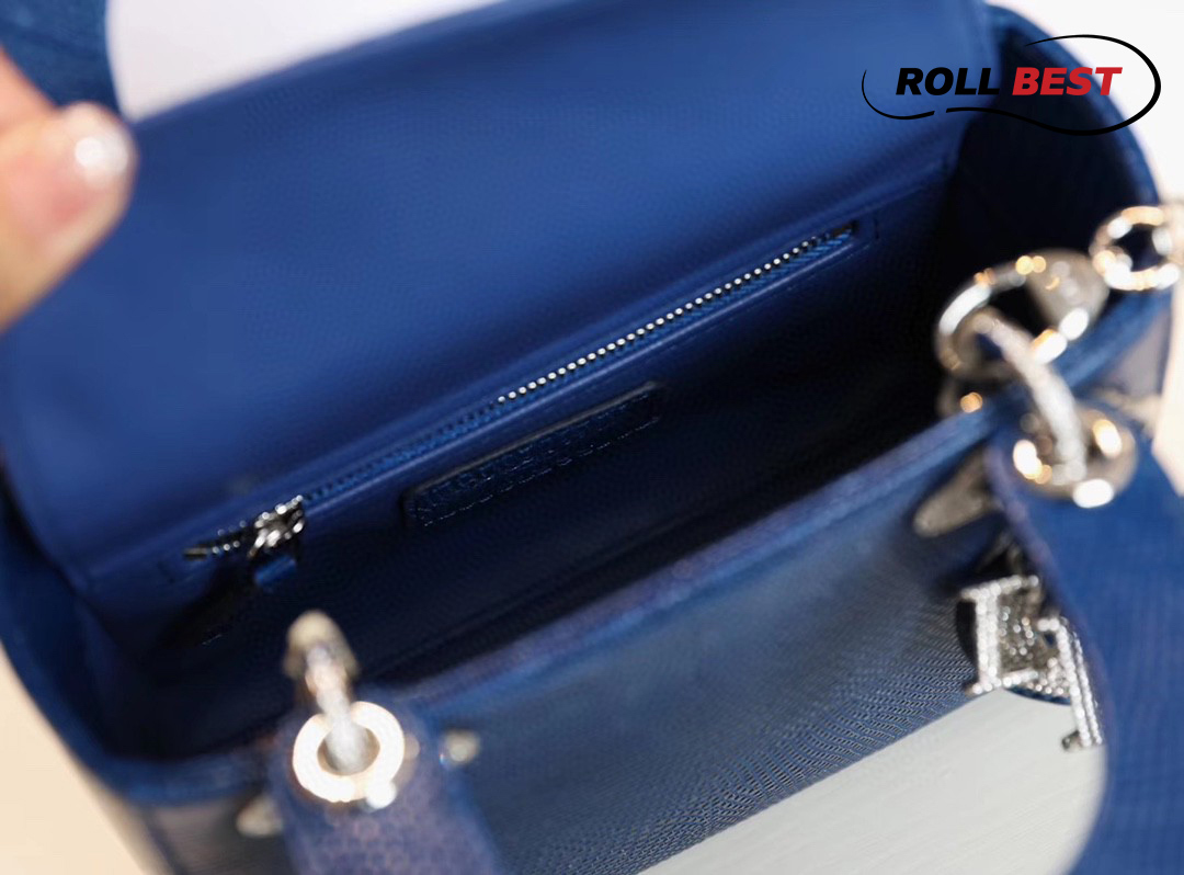 Túi Lady Dior Bag Lizard Skin Royal Blue