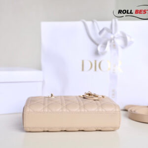Túi Lady Dior D-Joy Bag Powder Beige Da Cừu