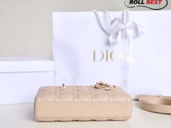 Túi Lady Dior D-Joy Bag Powder Beige Da Cừu
