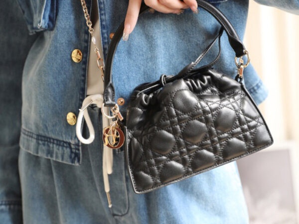 Túi Lady Dior Milly Mini Bag Black Cannage Lambskin